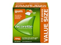 Nicorette Nicotine Gum Stop Smoking Aid - Fresh Fruit - 4mg - 210s