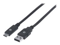 Manhattan USB 3.0 / USB 3.1 Gen 1 USB Type-C kabel 2m Sort
