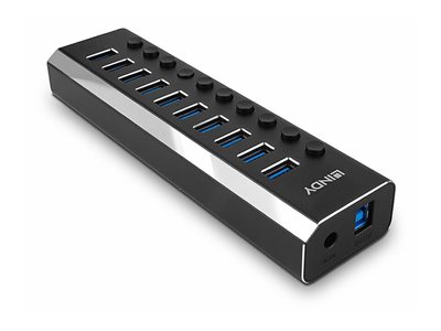 LINDY 10 Port USB 3.0 Hub mit Ein-/Ausschaltern - 43370