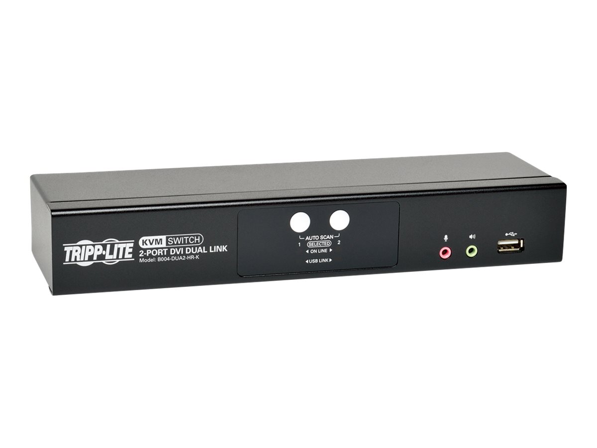 Tripp Lite 2-Port DVI Dual-Link / USB KVM Switch w/ Audio & Cables
