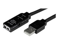 StarTech.com USB 2.0 USB forlængerkabel 25m Sort