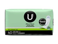 U by Kotex Clean & Secure Ultra Thin Sanitary Pads - Heavy - 40's