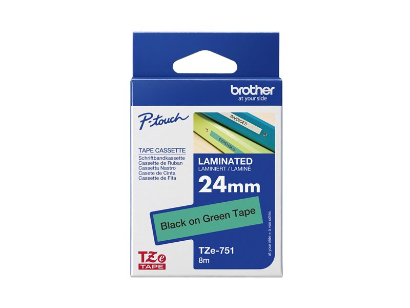 Ruban TZ laminé 24mm noir / vert