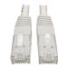 Tripp Lite 15ft Cat6 Gigabit Molded Patch Cable RJ45 M/M 550MHz 24AWG White 15