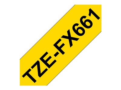 BROTHER TZEFX661 36mm Black on White FL