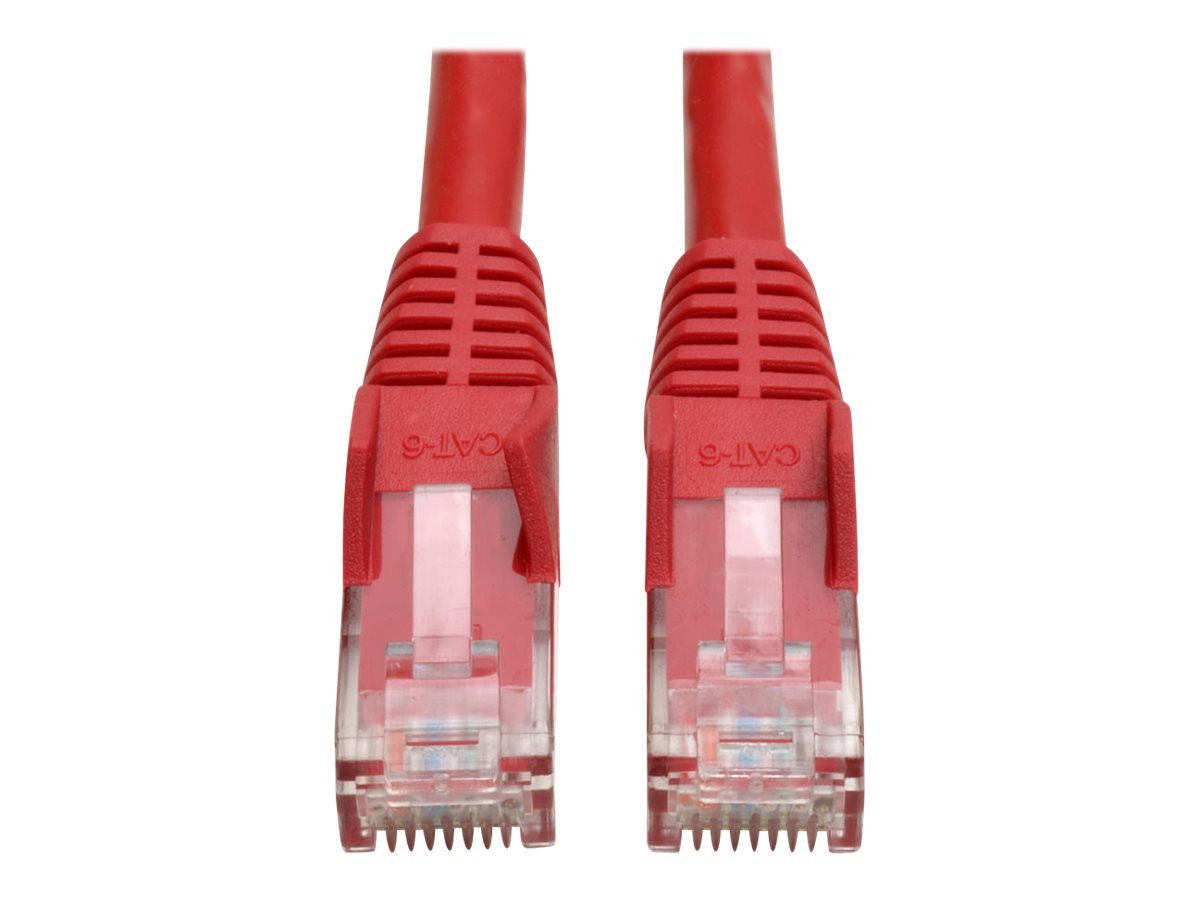Eaton Tripp Lite Series Cat6 Gigabit Snagless Molded (UTP) Ethernet Cable (RJ45 M/M), PoE, Red, 2 ft. (0.61 m)