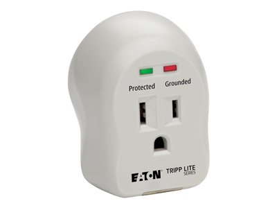 SpikeCube Series 1-Outlet Personal Surge Protector  Direct Plug-In  600 Joules  2 Diagnostic LEDs