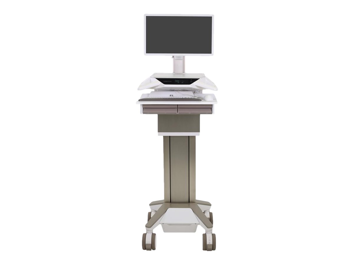 Ergotron CareFit Pro vozík - Electric Lift - pro LCD displej / klávesnice / myš / CPU - bílá, teplá šedá - kompatibilní s TAA – foto 2