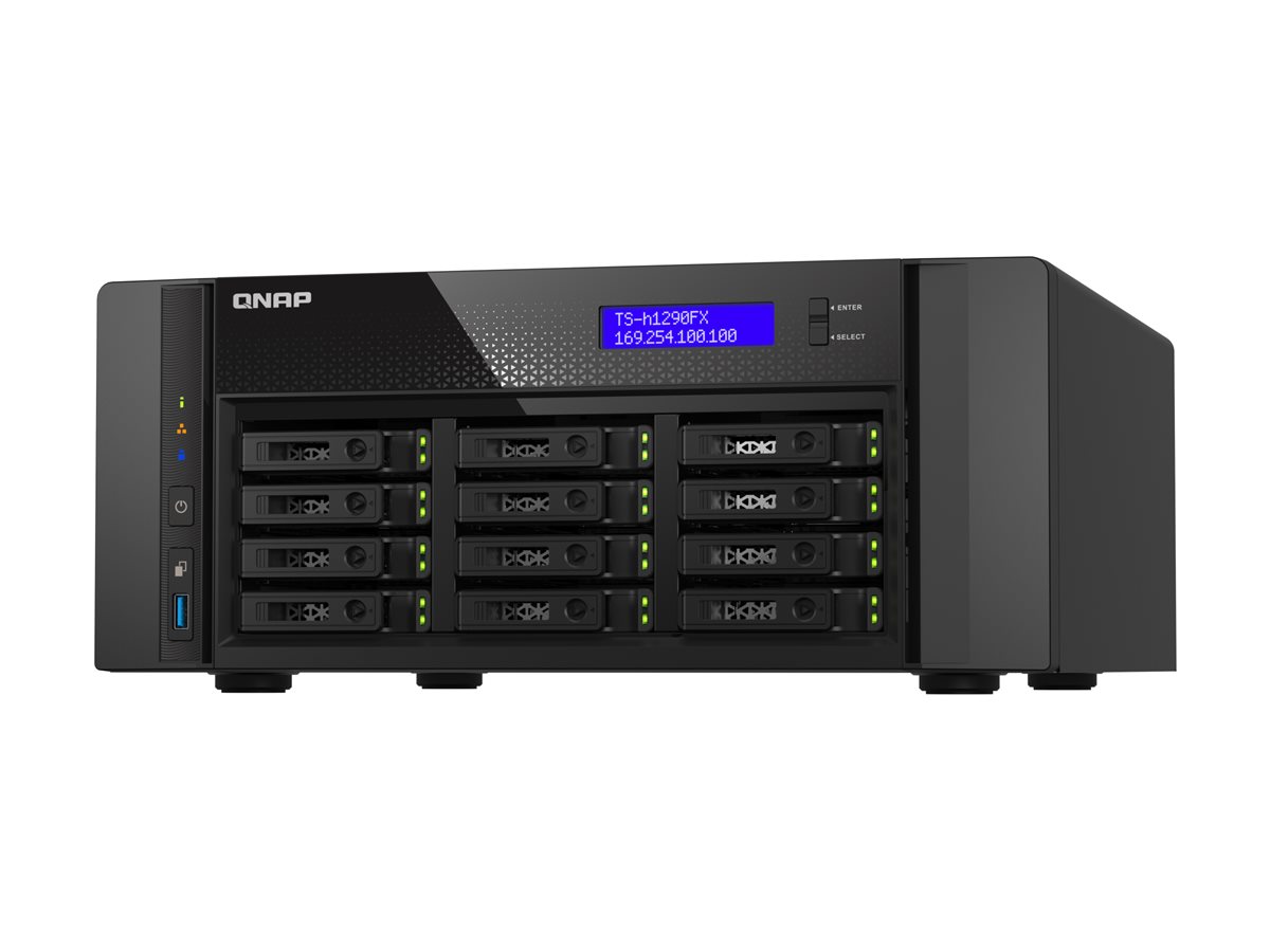 QNAP TS-h1290FX NAS Product shot Left-angle 79750