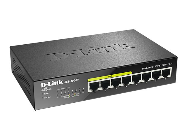 D-LINK 8-P Gigabit PoE Unmanaged Switch DGS-1008P/E