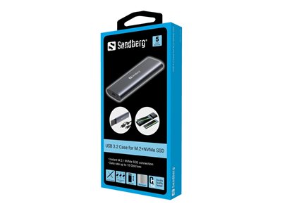 SANDBERG USB 3.2 Case for M.2+NVMe SSD - 136-39