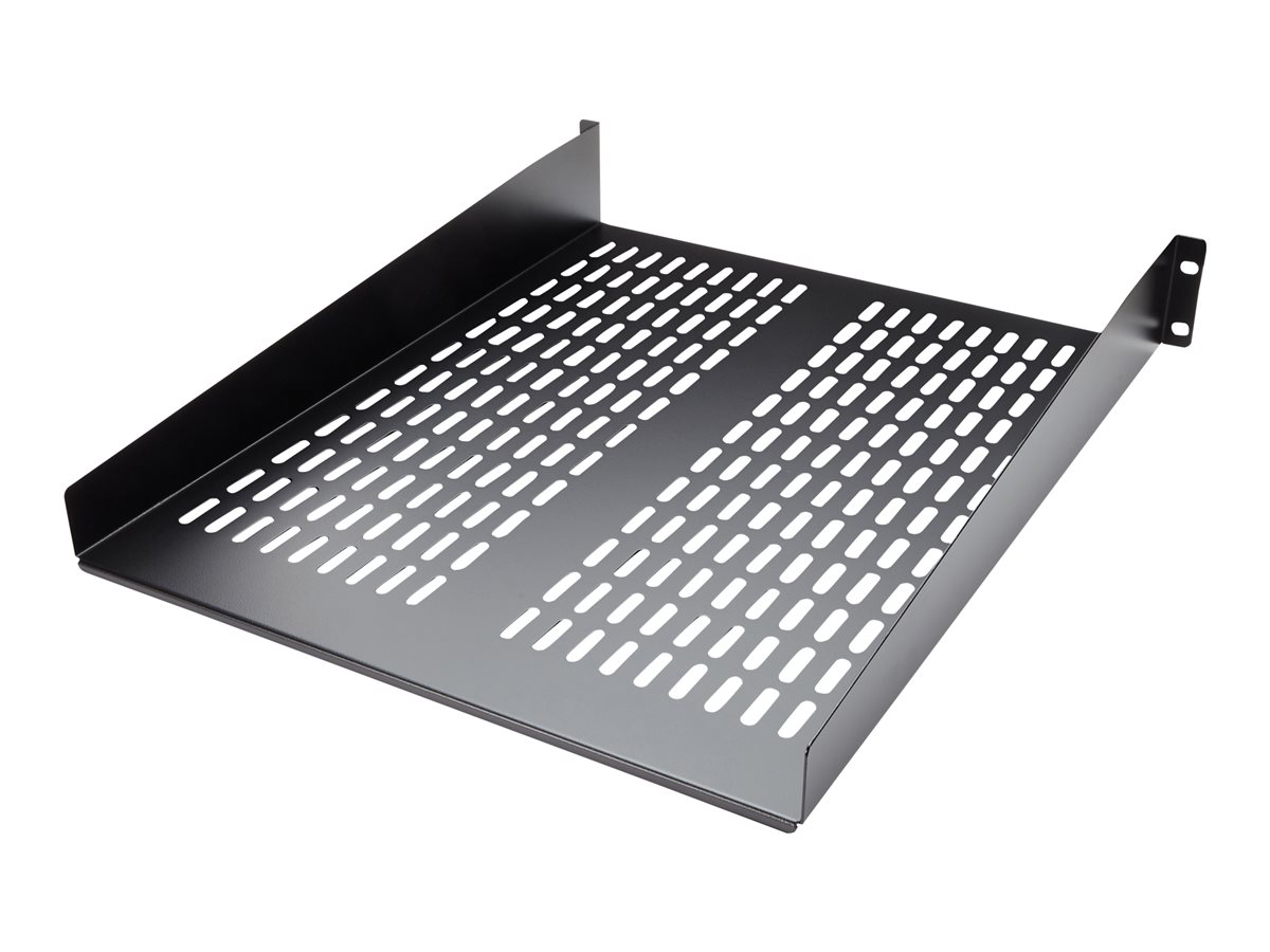 StarTech.com 1U Server Rack Shelf, 2U 22in Universal Fixed Vented Network Rack Shelf/Cantilever Tray for 19" AV/Data/Network Equipment Enclosure w/Cage Nuts & Screws, 50lbs Weight Cap. - 2U Network Rack Shelf (CABSHELF22V) - police skříně - 2U