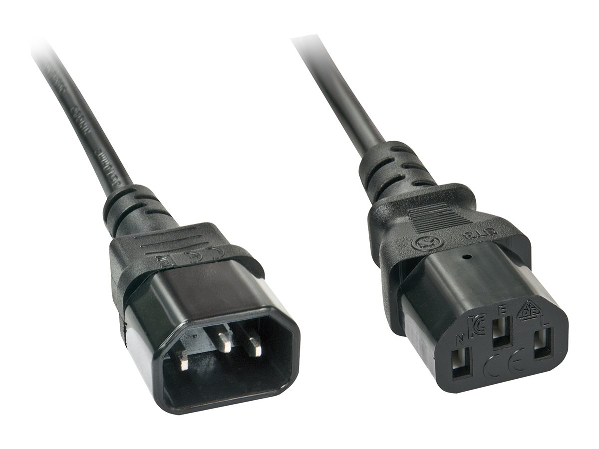 Lindy Iec Mains Extension Cable Power Cable Iec 60320 C14 To Power Iec 60320 C13 2 M
