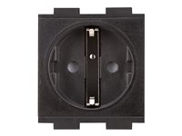 Crestron FT2A-PWR-EU series FT2A-PWR-EU-1-BASIC - power socket-outlet - European "Schuko", power outlet module, single - 1 gang - 1 power socket - black