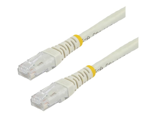 StarTech.com 1ft CAT6 Ethernet Cable, 10 Gigabit Molded RJ45 650MHz 100W PoE Patch Cord, CAT 6 10GbE UTP Network Cable with Strain Relief, White, Fluke Tested/Wiring is UL Certified/TIA - Category 6 - 24AWG (C6PATCH1WH)