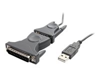 StarTech.com USB to Serial Adapter - 3 ft / 1m - with DB9 to DB25 Pin Adapter - Prolific PL-2303 - USB to RS232 Adapter Cable