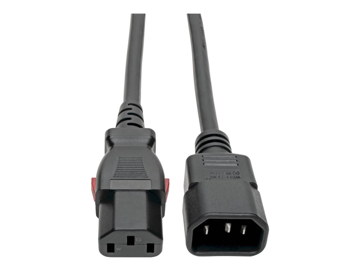 Tripp Lite C14 Male to C13 Female Power Cable, C13 to C14 PDU-Style, Locking C13 Connector, 10A, 18 AWG, 3 ft.