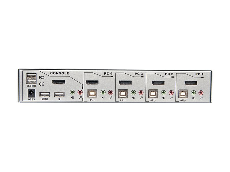 Switch KVM DisplayPort 1.2, USB 2.0 & audio, 4 ports