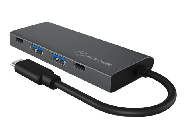 ICYBOX USB 3.1 Gen 2 Type-C Hub to 2x Type-C and 2x Type-A interfaces Anthr./black