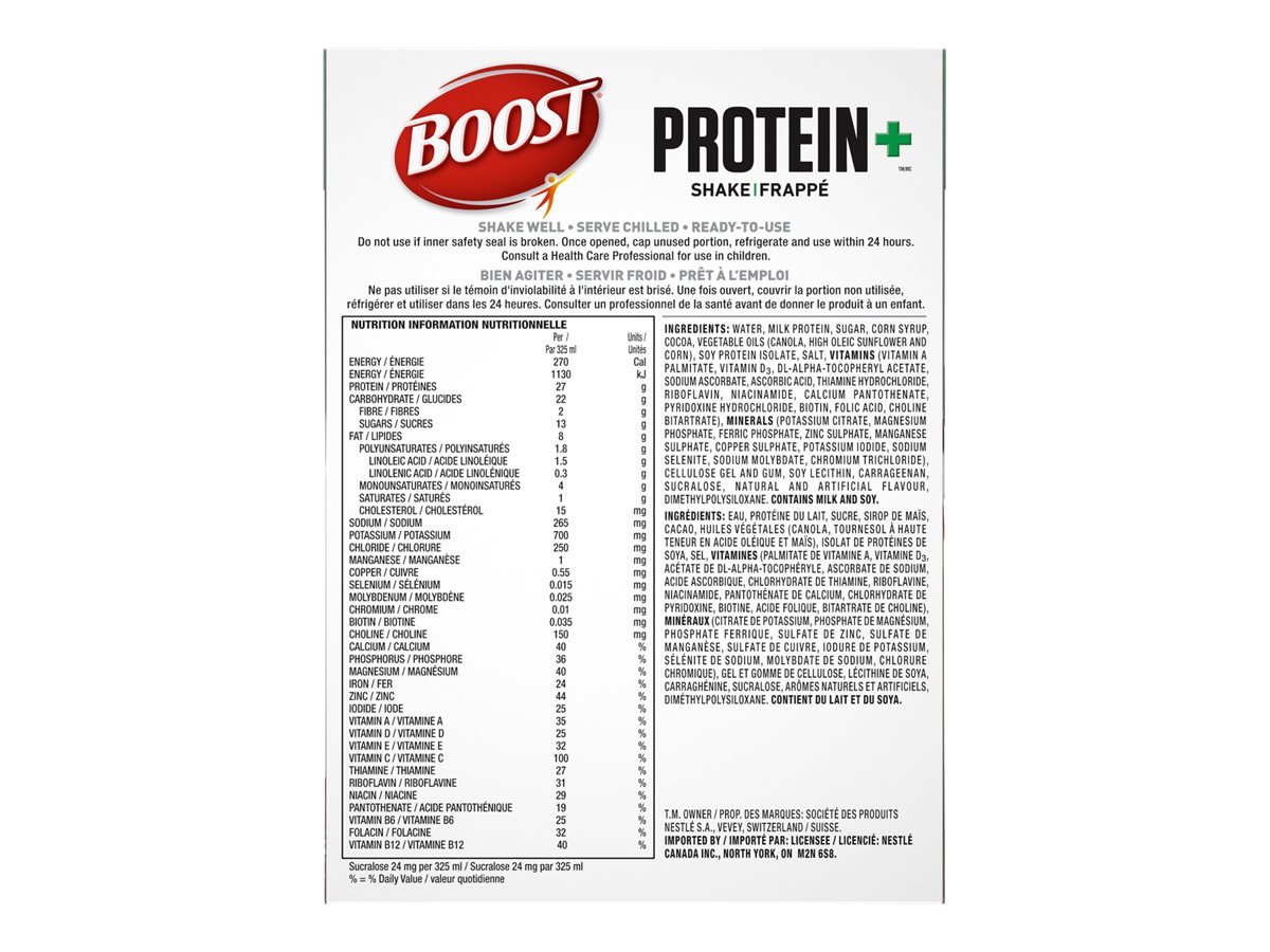 BOOST Protein+ Shake - Chocolate - 4 x 325ml