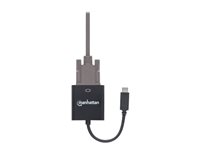 Manhattan USB-C to VGA Converter Cable, 1080p@60Hz, Black, 8cm, Male to Female, Lifetime Warranty, Blister - adapter - VGA / 