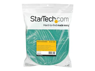 StarTech.com 100ft Hook and Loop Roll - Cut-to-Size Reusable Cable Ties -  Bulk Industrial Wire Fastener Tape /Adjustable Fabric Wraps Green /  Resuable