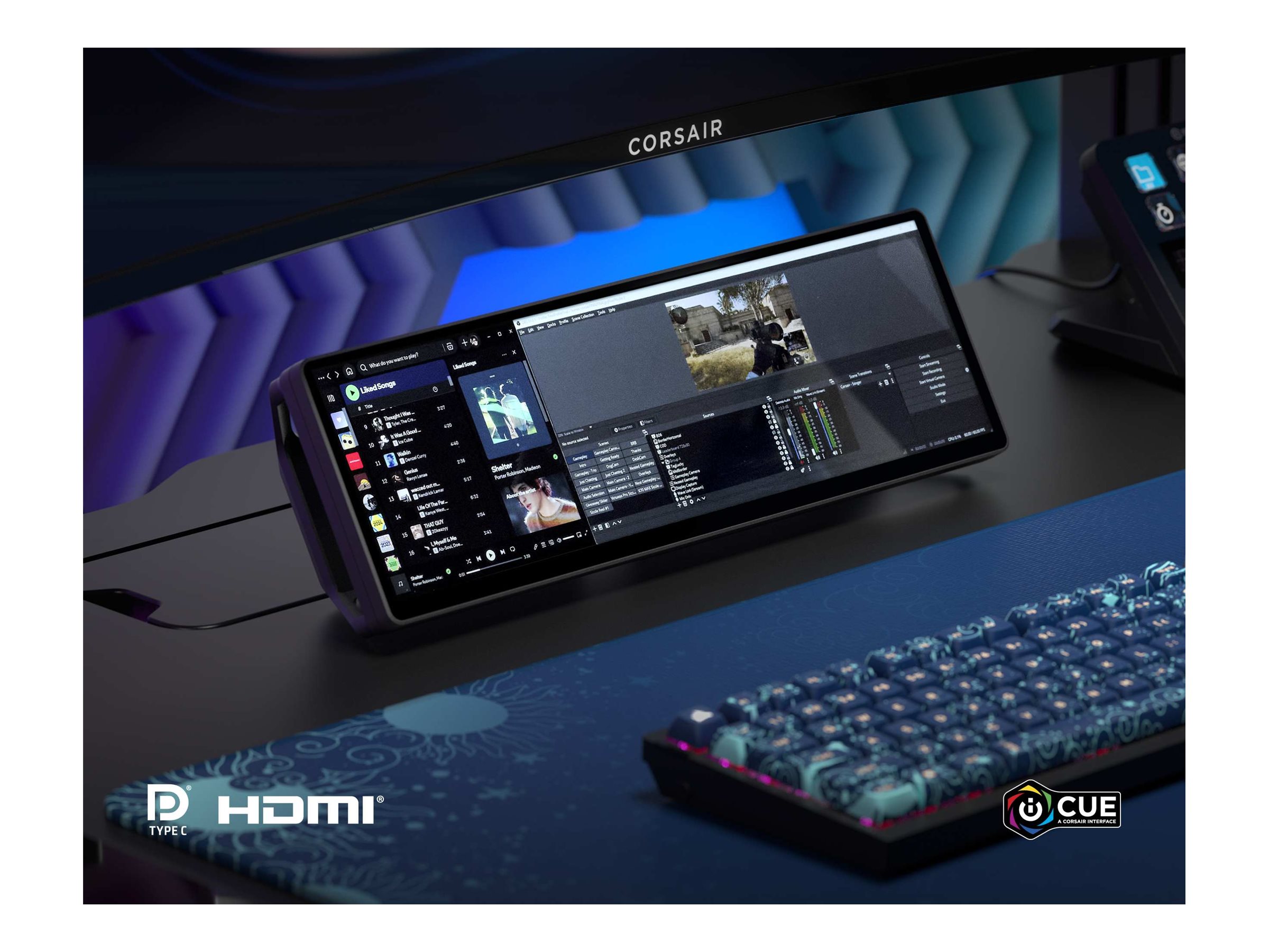 CORSAIR XENEON EDGE LED monitor 2K Usage / lifestyle Front 72785