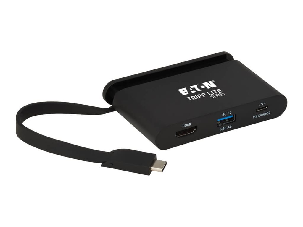 Eaton Tripp Lite Series USB C Adapter Converter 4K w/ HDMI Gigabit Ethernet USB-A Hub & PD Charging Thunderbolt 3 Compatible w/ Storage Cable