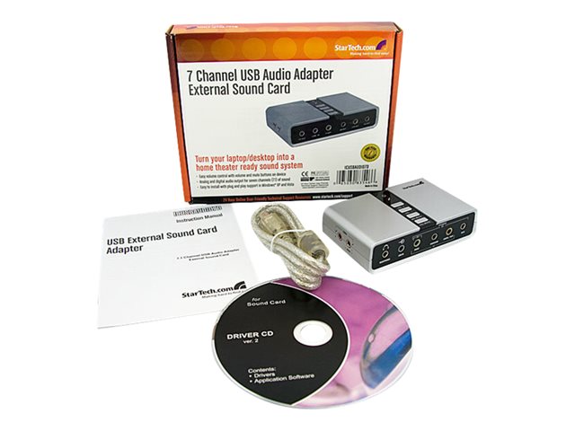 thumbnail image 2 of External Audio Adapter USB 2.0 External Sound Card - 7.1 3D Audio Adapter With Volume Control For PC & Laptop PC Audio Adapter 2 of 12