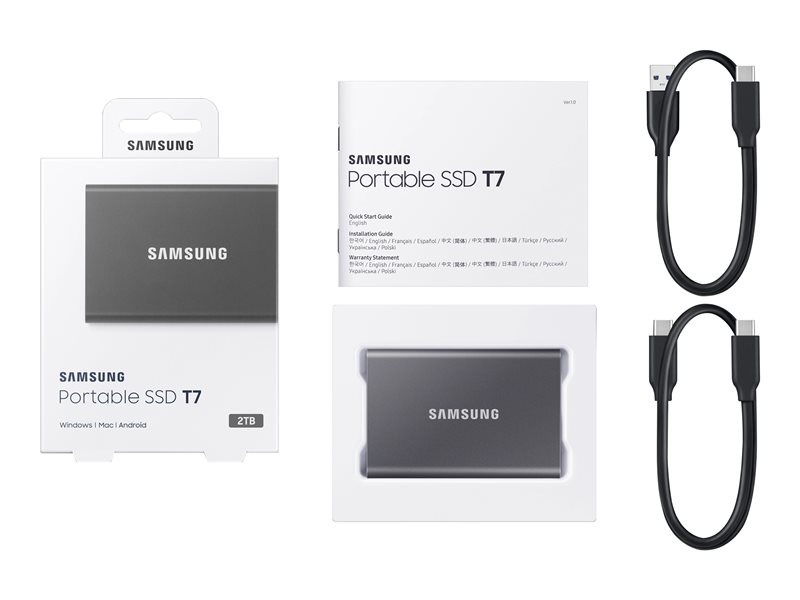 Samsung T7 MU-PC2T0T - SSD - 2 To - USB 3.2 Gen 2