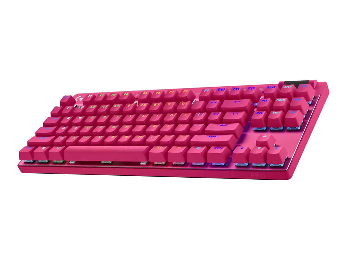 Logitech G PRO X TKL LIGHTSPEED Wireless Gaming Keyboard, Tactile Switches (GX Brown), Magenta