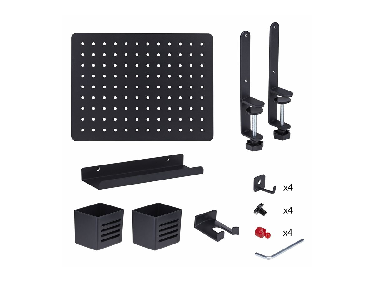 StarTech.com Clamp-On Pegboard with Accessories, 16.5 x 12.5in (42 x 32cm), Steel Pegboard, Desktop Storage Organizer, Desk Mount Peg Board, Black upevňovací komponent - uchycení na klip - černá – foto 5
