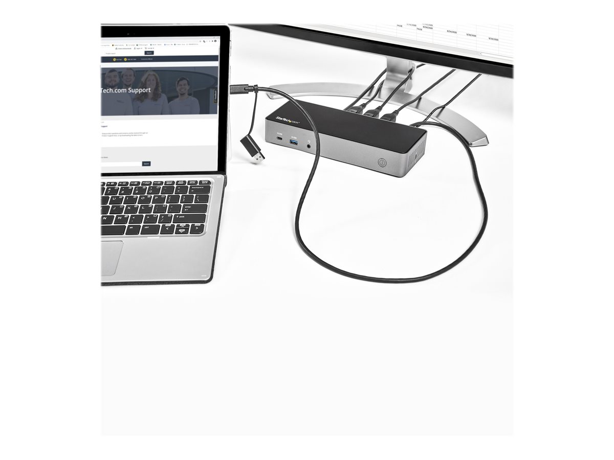 StarTech.com USB-C & USB-A Dock, Hybrid Universal Triple Monitor Laptop Docking Station w/ DisplayPort & HDMI 4K 60Hz, 85W Power Delivery, 6x USB Hub, Ethernet, Audio, USB 3.1 Gen 2 10Gbps - Multi-Monitor Dock (DK31C3HDPDUE) - dokovací stanice - USB-C - 3 x HDMI, 3 x DP - 1GbE – foto 14
