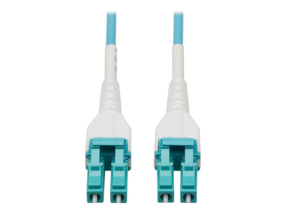 Eaton Tripp Lite Series 100G Duplex Multimode 50/125 OM4 Armored Fiber Optic Cable (LC/LC Duplex M/M), LSZH, Aqua, 75 m (246 ft.)