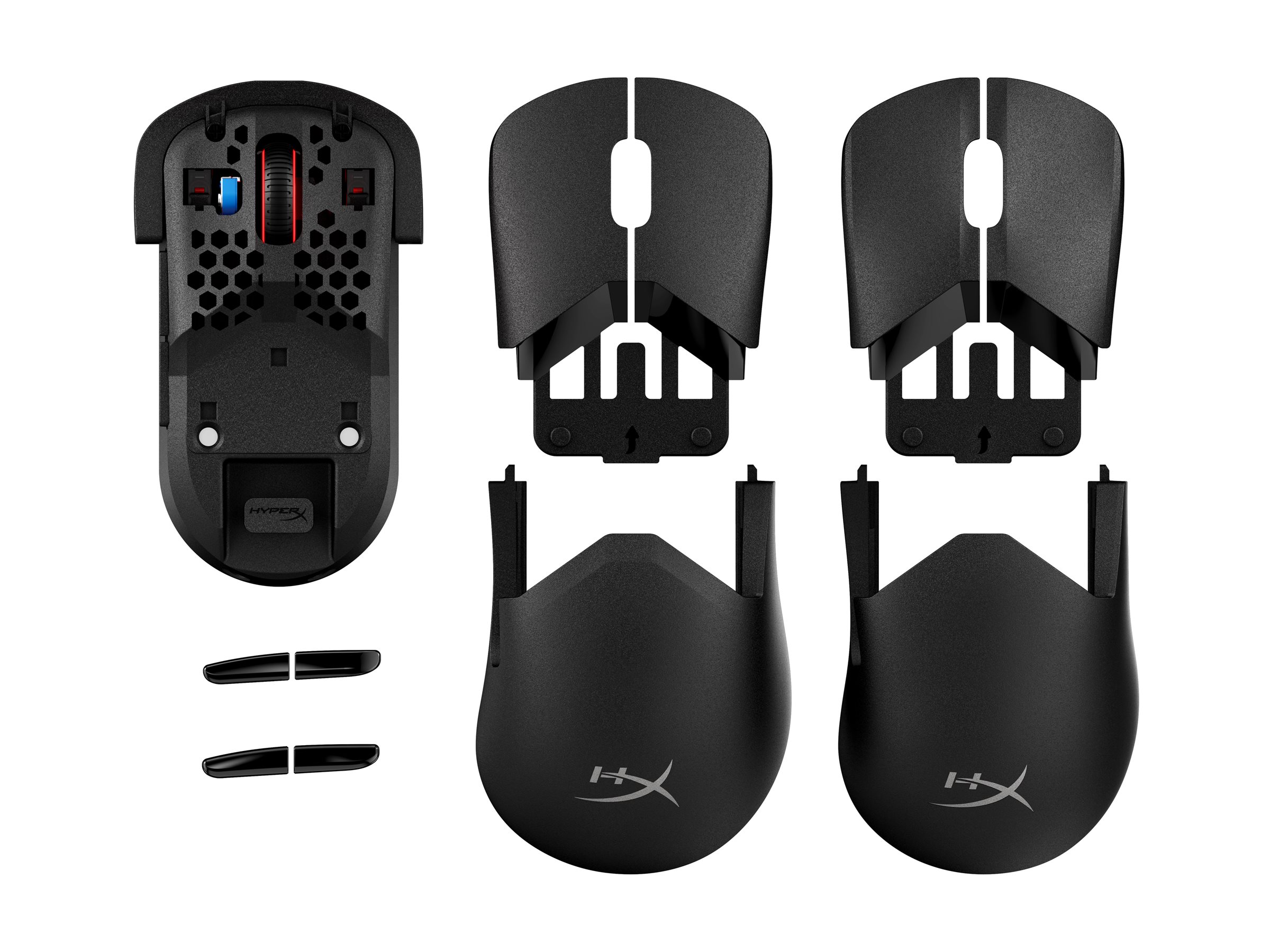HyperX Pulsefire Saga Pro mouse 2.4 GHz Bluetooth 5.0 USB Product shot Bottom 75700