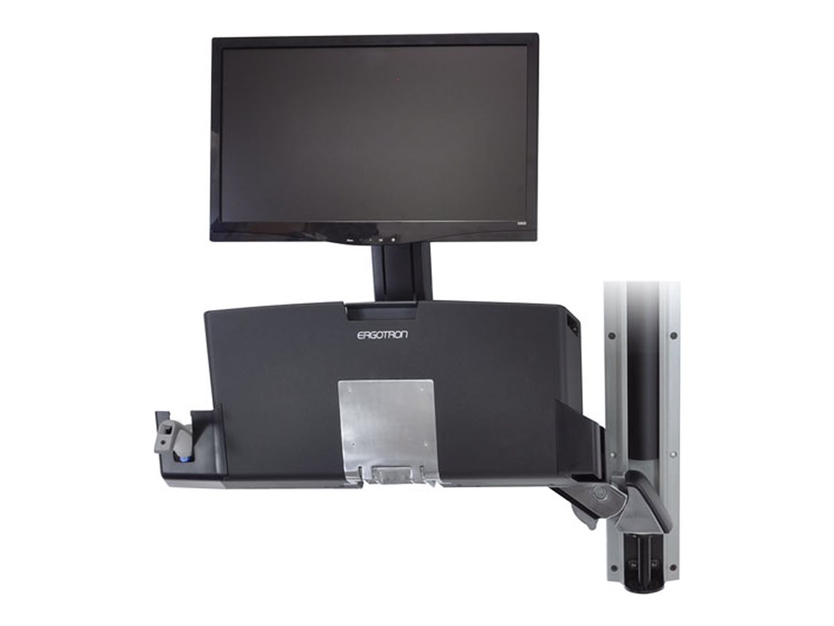 Ergotron StyleView Sit-Stand Combo System with Worksurface montážní sada - pro LCD displej / klávesnice / myš / skener čárových kódů / CPU - malý držák CPU - leštěný hliník – foto 5
