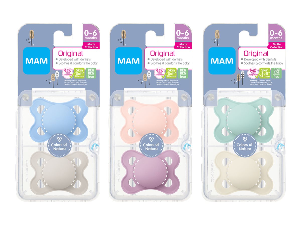 MAM Baby Pacifier Set - 0 to 6 Months - Assorted - 2 piece