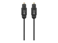 Manhattan Toslink Digital Optical AudioCable, 1m, Male/Male, Toslink S/PDIF, Gold plated contacts, Lifetime Warranty, Polybag