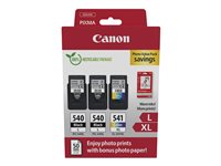 Canon PG-540L x2/CL-541XL Photo Paper Value Pack Sort Farve (cyan, magenta, gul) Blækpatron/papirsæt