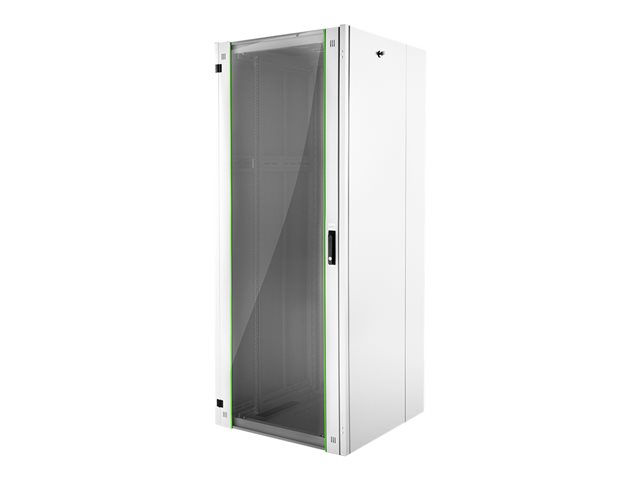 DIGITUS Network Cabinet Hyper 19inch 42U rack 800x800 600kg assembled front glass door grey