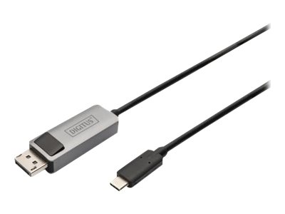 DIGITUS USB 3.2 Anschlusskabel Typ C --> DP St./St. 1m schw. - DB-300334-010-S