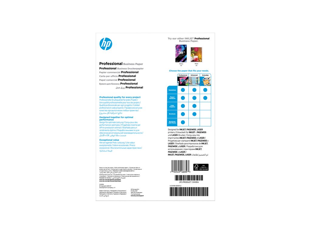 HP Prof Biz Gls 180g A4 150sh FSC Paper