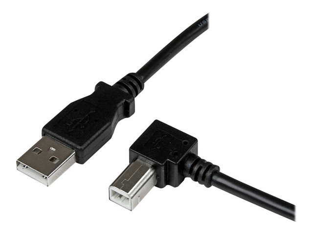 Image of StarTech.com 3m USB 2.0 A to Right Angle B Cable Cord - 3 m USB Printer Cable - Right Angle USB B Cable - 1x USB A (M), 1x USB B (M) (USBAB3MR) - USB cable - USB Type B to USB - 3 m