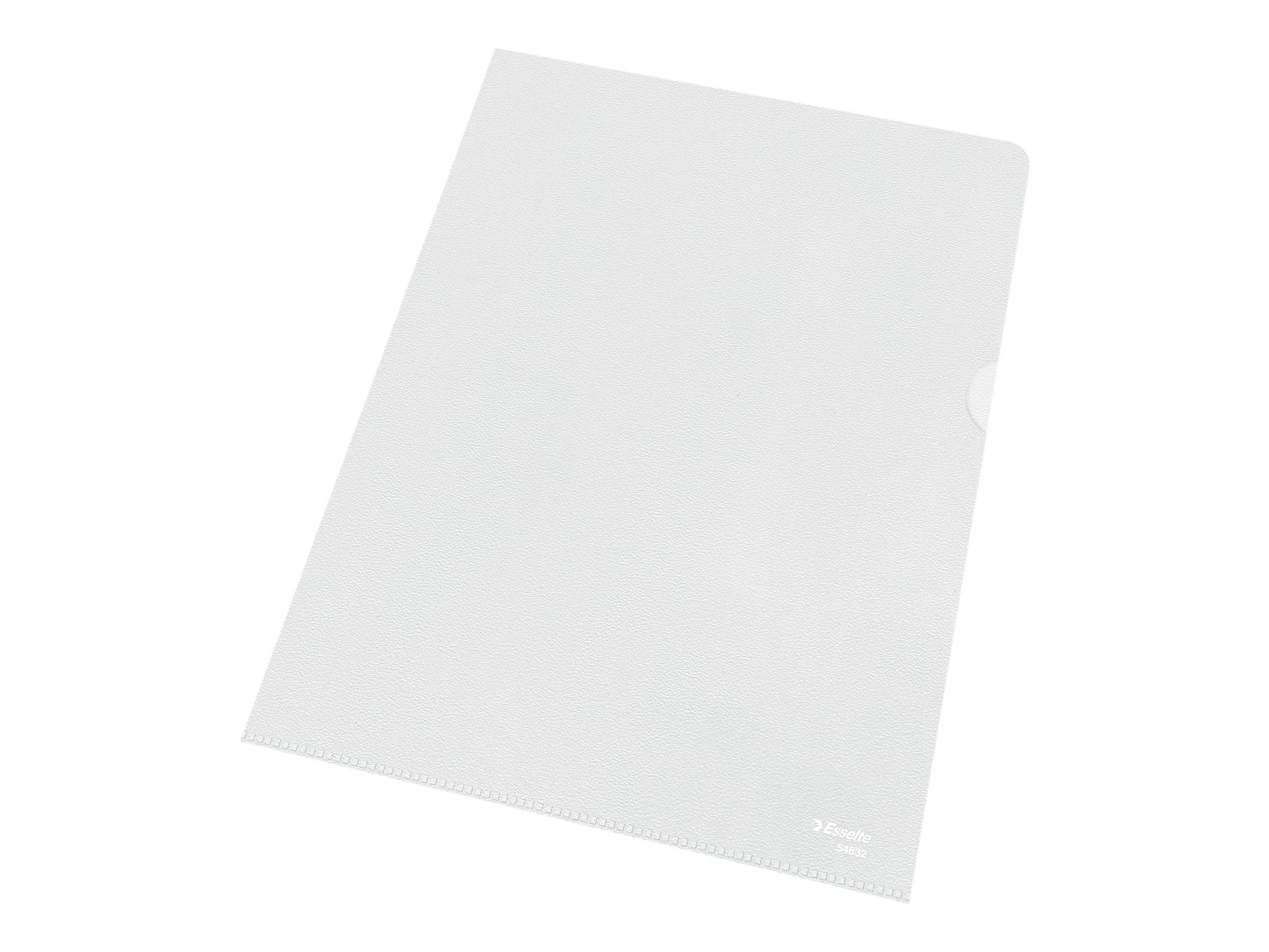 Esselte Standard Plus L Shaped Folder For A4 Capacity 40 Sheets Transparent Pack Of 100