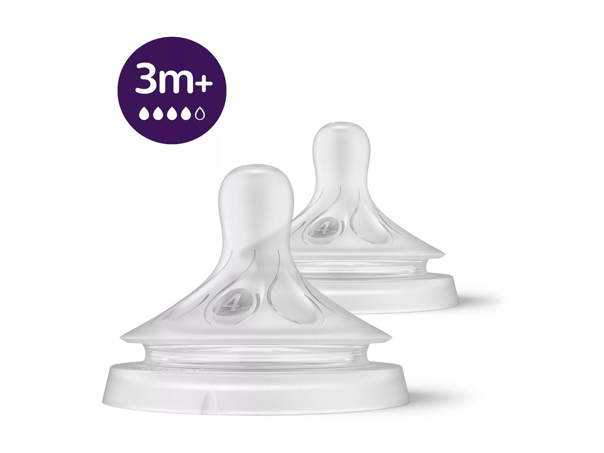 Philips Avent Natural Response Baby Bottle Nipple - Fast Flow - 2 pack