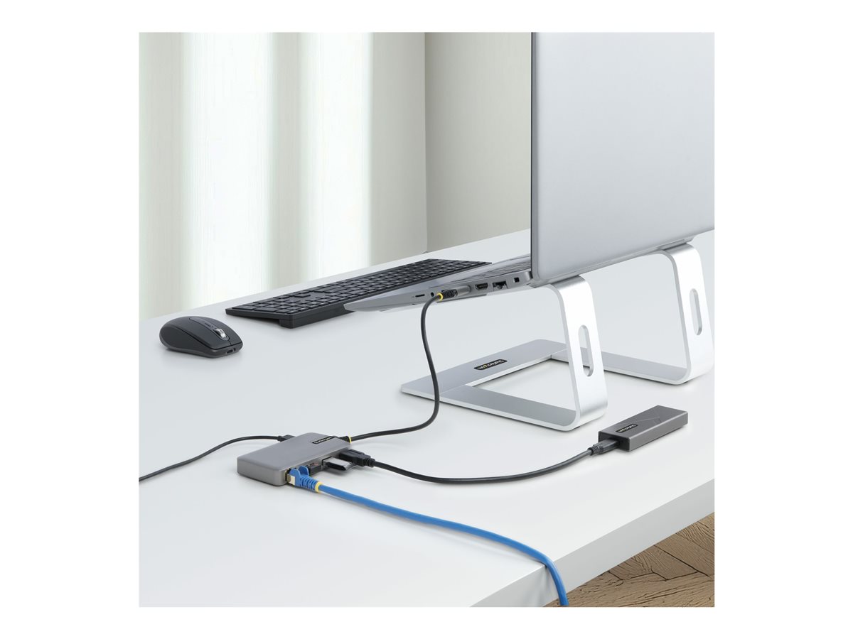 StarTech.com 3-Port USB Hub with Ethernet, 3x USB-A Ports, Gigabit Ethernet RJ45, USB 3.0 5Gbps, Bus-Powered, USB Hub w/ GbE and 1ft/30cm Long Cable, Portable Laptop USB Hub - USB Expansion Hub w/ Ethernet Adapter (5G3AGBB-USB-A-HUB) - rozbočovač - 3 porty – foto 10