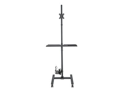 Tripp Lite Mobile Workstation TV Floor Stand Cart Height-Adjustable w/ Monitor Mount 17-32in - Cart (fasteners, wrench, mouse pad) - for LCD display / PC equipment - steel - black - screen size: 17