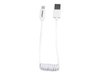 StarTech.com Lightning to USB Cable - Coiled Lightning Cable - 0.3m (1ft) - White - Apple MFi Certified (USBCLT30CMW)