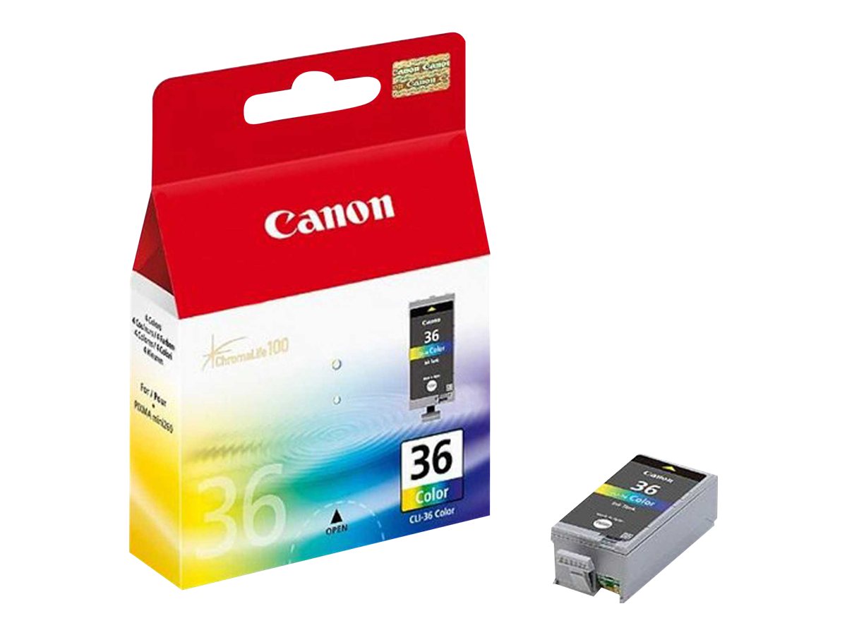 Canon CLI-36 Color colour (cyan magenta yellow black) original ink Product shot Multi-angle 78952