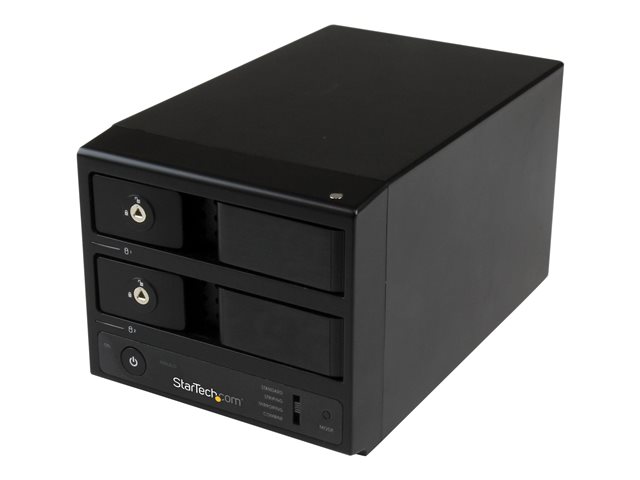 Image of StarTech.com USB 3.0 / eSATA Hot Swap HDD Enclosure with UASP - 2-Bay Trayless 3.5" SATA III (6 Gbps) Hard Drive Enclosure (S352BU33RER) - hard drive array